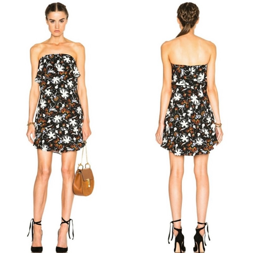 A.L.C. 8 Romy 100% Silk Floral Strapless Dress